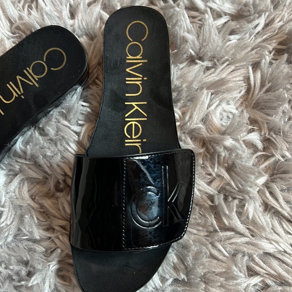 Calvin Klein black slides, size 7 - Picture 2 of 5